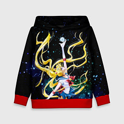 Толстовка-худи детская Сейлор Мун - космос, цвет: 3D-красный