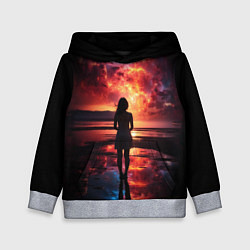 Детская толстовка Девушка на закате - космос