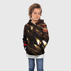 Толстовка-худи детская Золотые камни абстракт, цвет: 3D-белый — фото 2