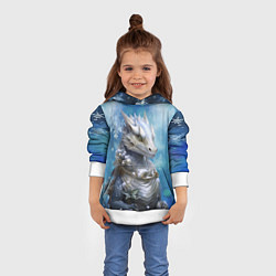 Толстовка-худи детская Зимний дракон, цвет: 3D-белый — фото 2
