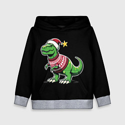 Детская толстовка Динозавр в рождественнском свитере