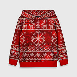 Детская толстовка Рождественские узоры оленей