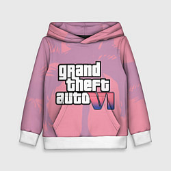 Толстовка-худи детская GTA 6 pink, цвет: 3D-белый