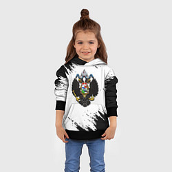 Толстовка-худи детская Герб РФ имперская символика, цвет: 3D-черный — фото 2