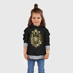 Толстовка-худи детская Герб РФ старославянский, цвет: 3D-меланж — фото 2