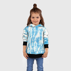Толстовка-худи детская Морозный узор акварель, цвет: 3D-черный — фото 2