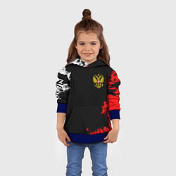 Толстовка-худи детская Россия спорт краски, цвет: 3D-синий — фото 2