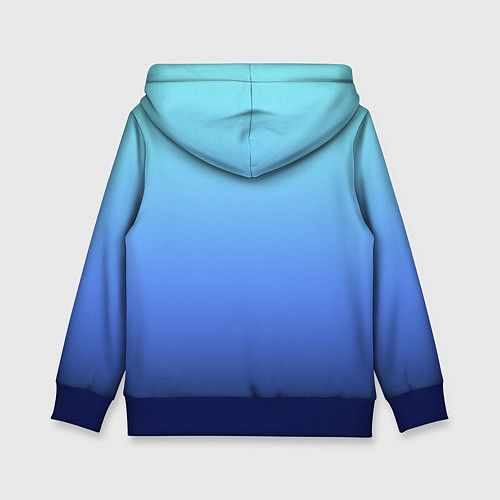 Детская толстовка Голубой и черно-синий градиент / 3D-Синий – фото 2