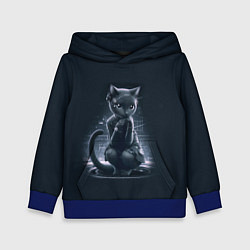 Толстовка-худи детская Sweet cat - cyberpunk, цвет: 3D-синий