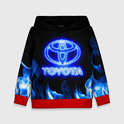 Толстовка-худи детская Toyota neon fire, цвет: 3D-красный