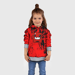 Толстовка-худи детская Super Meat Boy краски, цвет: 3D-меланж — фото 2