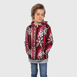 Толстовка-худи детская Розы и снежинки, цвет: 3D-меланж — фото 2