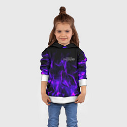Толстовка-худи детская Dantes Inferno flame neon, цвет: 3D-белый — фото 2