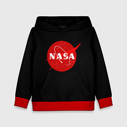 Толстовка-худи детская NASA redlogo space usa, цвет: 3D-красный