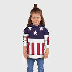 Толстовка-худи детская Флаг Америки, цвет: 3D-белый — фото 2
