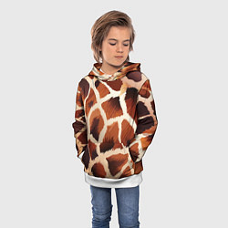 Толстовка-худи детская Пятнистый мех жирафа, цвет: 3D-белый — фото 2