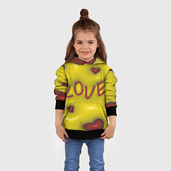 Толстовка-худи детская Love эффект раздувания, цвет: 3D-черный — фото 2