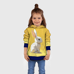 Толстовка-худи детская Белоснежный кролик, цвет: 3D-синий — фото 2