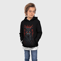 Толстовка-худи детская Evil owl, цвет: 3D-белый — фото 2