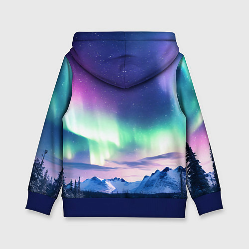 Детская толстовка Северное сияние на природе ai art / 3D-Синий – фото 2