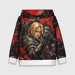 Толстовка-худи детская Edward Elric - Fullmetal Alchemist, цвет: 3D-белый