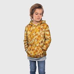 Толстовка-худи детская Кукурузный абстрактный эффект, цвет: 3D-меланж — фото 2