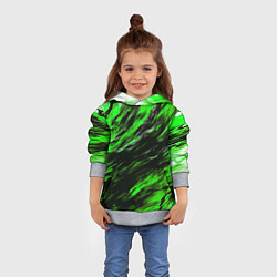 Толстовка-худи детская Чёрная и зелёная буря, цвет: 3D-меланж — фото 2
