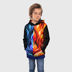 Толстовка-худи детская Два огня, цвет: 3D-синий — фото 2