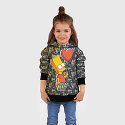 Толстовка-худи детская Барт с шариком, цвет: 3D-черный — фото 2