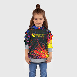 Толстовка-худи детская Xbox краски текстура, цвет: 3D-меланж — фото 2