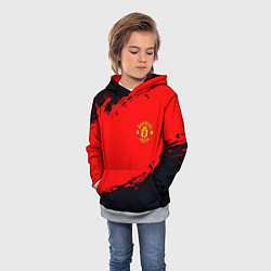 Толстовка-худи детская Manchester United colors sport, цвет: 3D-меланж — фото 2