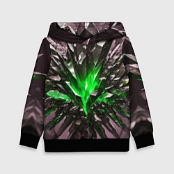 Толстовка-худи детская Драгоценный камень зелёный, цвет: 3D-черный