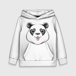 Толстовка-худи детская Влюблённый панда, цвет: 3D-белый