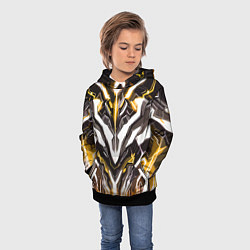 Толстовка-худи детская Неоновая кибер броня жёлтая, цвет: 3D-черный — фото 2