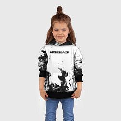 Толстовка-худи детская Nickelback серый дым рок, цвет: 3D-черный — фото 2