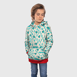 Толстовка-худи детская Я люблю брата, буквы паттерн, цвет: 3D-красный — фото 2