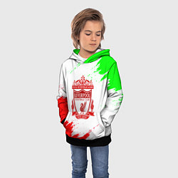 Толстовка-худи детская Liverpool краски спорт, цвет: 3D-черный — фото 2