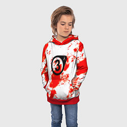 Толстовка-худи детская Half life краски текстура брызги, цвет: 3D-красный — фото 2