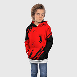 Толстовка-худи детская Juventus краски спорт фк, цвет: 3D-белый — фото 2