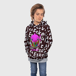 Толстовка-худи детская Esskeetit logo pattern, цвет: 3D-меланж — фото 2