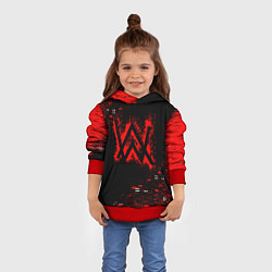Толстовка-худи детская Alan walker k-391, цвет: 3D-красный — фото 2