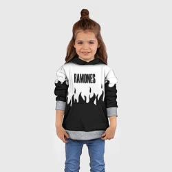 Толстовка-худи детская Ramones fire black rock, цвет: 3D-меланж — фото 2