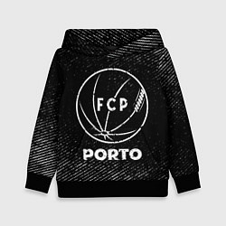 Толстовка-худи детская Porto с потертостями на темном фоне, цвет: 3D-черный