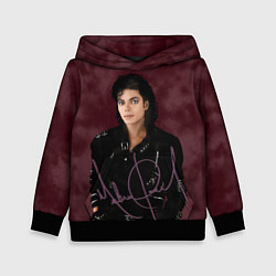 Детская толстовка Michael Jackson на бордовом фоне