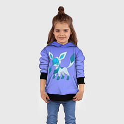 Толстовка-худи детская Glaceon Pokemon, цвет: 3D-черный — фото 2