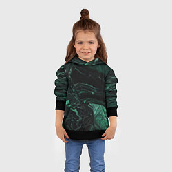 Толстовка-худи детская Черно-зеленый мрамор, цвет: 3D-черный — фото 2