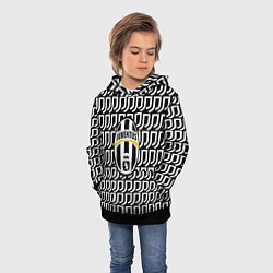 Толстовка-худи детская Juventus pattern fc, цвет: 3D-черный — фото 2