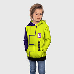 Толстовка-худи детская Fortnite logo yellow game, цвет: 3D-черный — фото 2