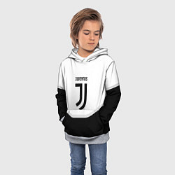 Толстовка-худи детская Juventus black geometry sport, цвет: 3D-меланж — фото 2