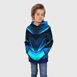 Толстовка-худи детская Geometry stripes неон, цвет: 3D-синий — фото 2